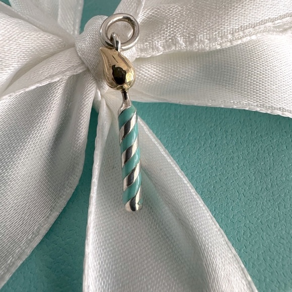 Tiffany & Co NEW Birthday Candle Charm Pendant Sterling Silver and Gold - NEW - Picture 3 of 10